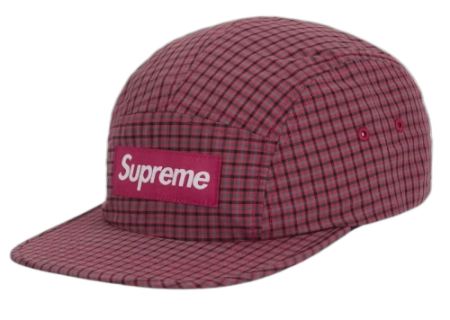 Supreme Cordura Plaid Camp Cap Red