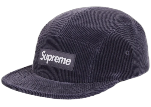 Supreme Corduroy Camp Cap (SS25) Navy