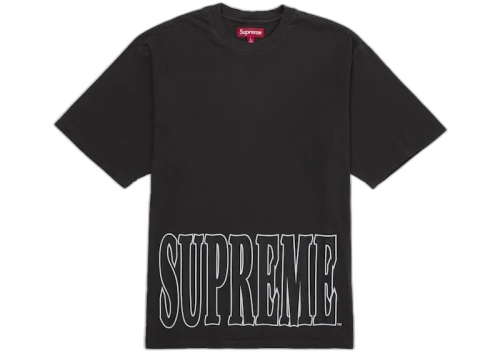 Supreme Cracked Stretch S/S Top Washed Black