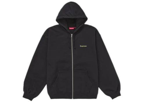 Supreme Crest Zip Up Hooded Sweatshirt Black