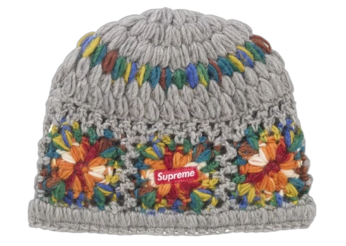 Supreme Crochet Beanie (SS25) Heather Grey