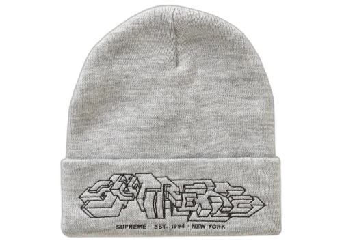 Supreme Delta Logo Beanie Heather Grey