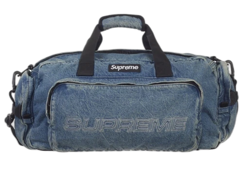 Supreme Denim Duffle Bag Washed Indigo