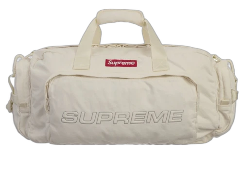 Supreme Denim Duffle Bag White