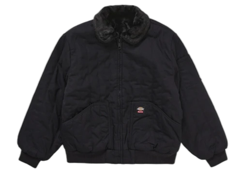 Supreme Dickies Reversible Quilted Faux Fur Work Jacket Black