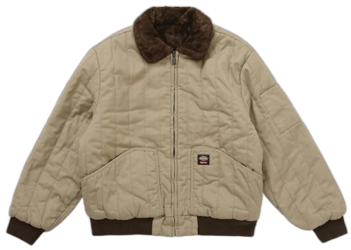 Supreme Dickies Reversible Quilted Faux Fur Work Jacket Brown