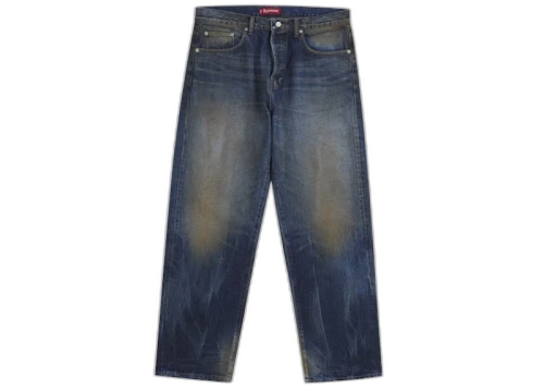 Supreme Distressed Loose Fit Selvedge Jean (SS25) Washed Indigo
