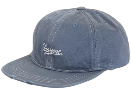 Supreme Distressed Script 6-Panel Blue