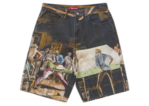 Supreme Ernie Barnes Baggy Denim Short Pool Hall