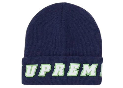 Supreme Felt Logo Beanie Navy