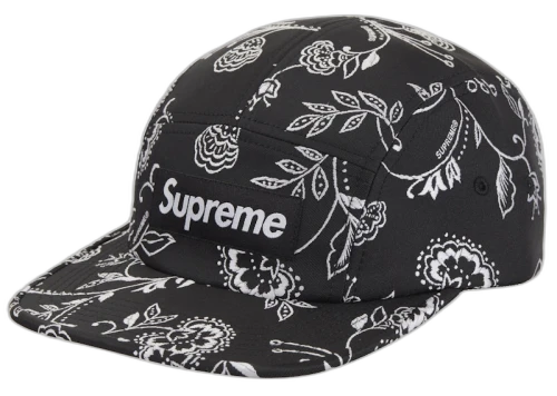 Supreme Floral Jacquard Camp Cap Black
