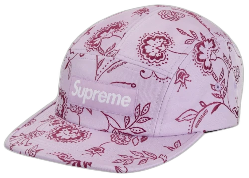 Supreme Floral Jacquard Camp Cap Purple