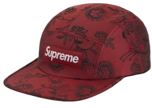 Supreme Floral Jacquard Camp Cap Red