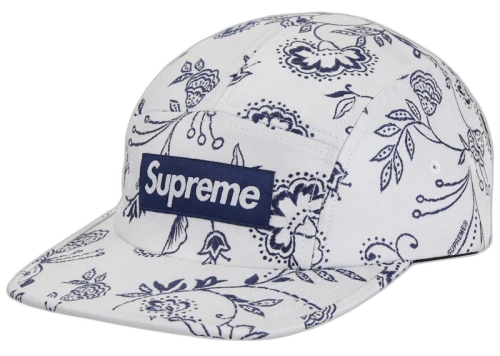 Supreme Floral Jacquard Camp Cap White