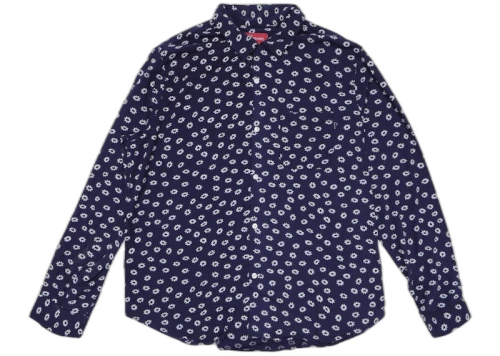 Supreme Flowers L/S Rayon Shirt Light Navy