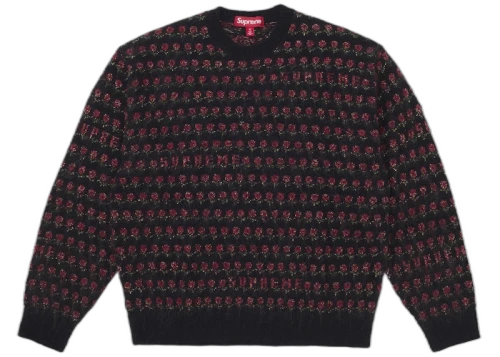 Supreme Flowers Metallic Sweater Black