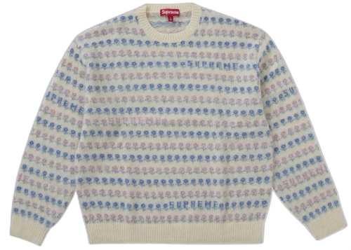 Supreme Flowers Metallic Sweater Ivory