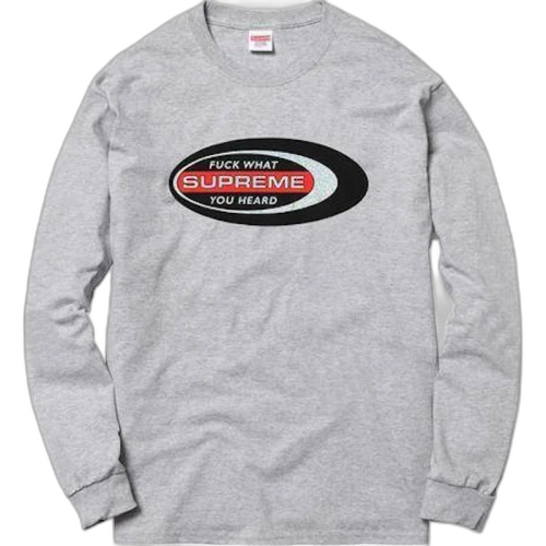 Supreme Fuck What You Heard LS Tee Heather Grey