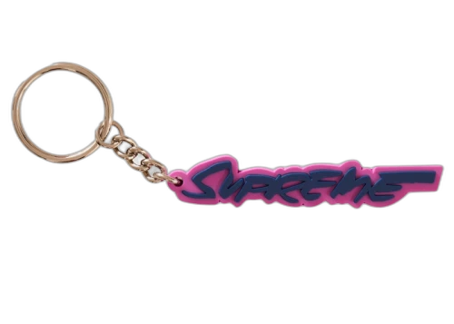 Supreme Futura Logo Keychain Bright Purple