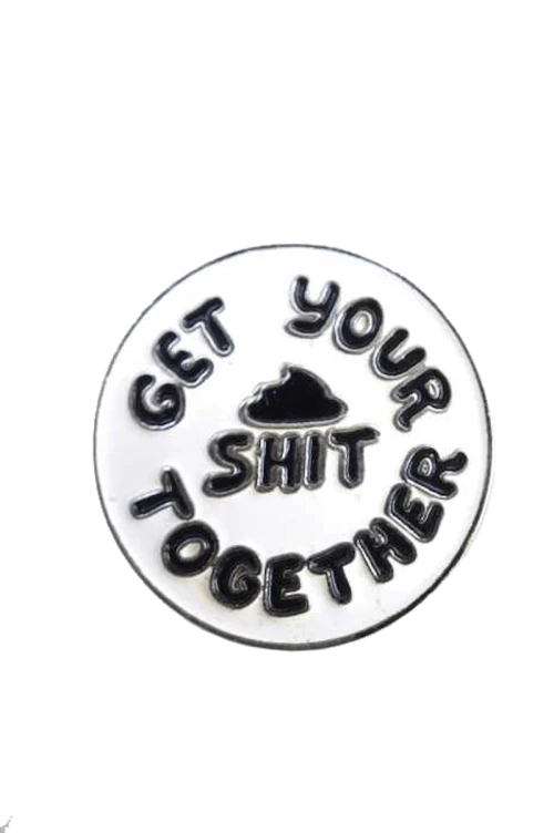Supreme Get Your Shit Together White Pin Silver