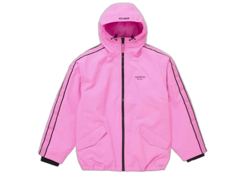 Supreme GORE-TEX Stripe Hooded Jacket Fluorescent Pink