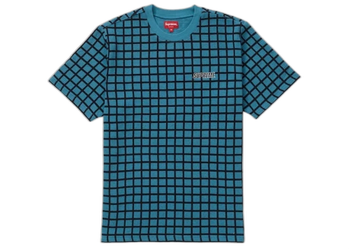 Supreme Grid Jacquard S/S Top Blue