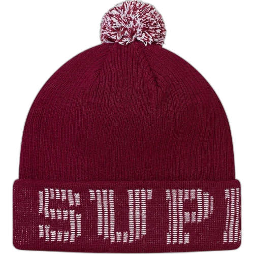 Supreme Grid Logo Beanie Burgundy