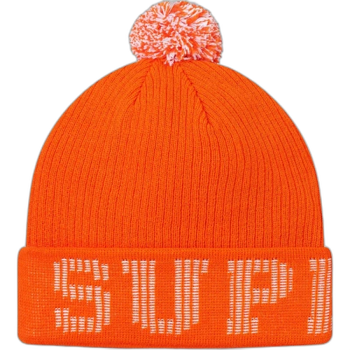 Supreme Grid Logo Beanie Orange