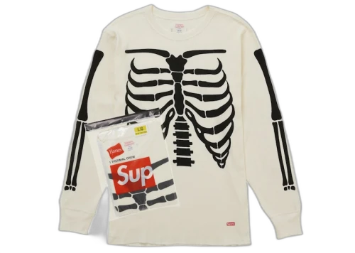 Supreme Hanes Bones Thermal Crew FW25 (1 Pack) White