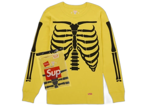 Supreme Hanes Bones Thermal Crew FW25 (1 Pack) Yellow