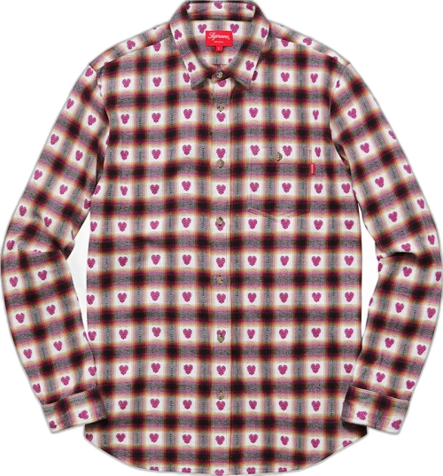 Supreme Hearts Plaid Flannel Magenta