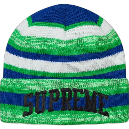 Supreme Heather Stripe Beanie Green