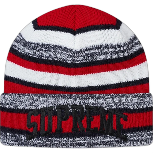 Supreme Heather Stripe Beanie Navy