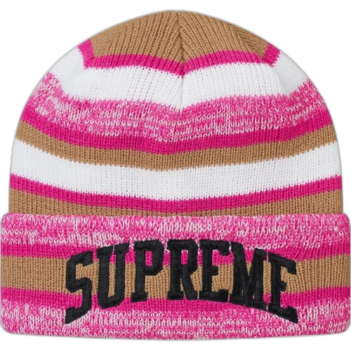 Supreme Heather Stripe Beanie Pink