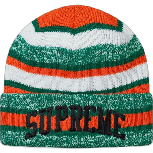 Supreme Heather Stripe Beanie Teal