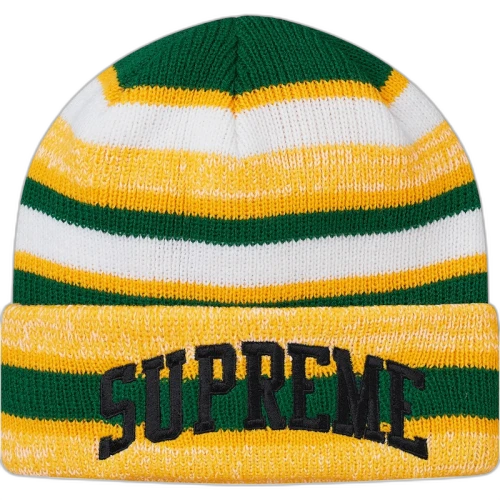 Supreme Heather Stripe Beanie Yellow