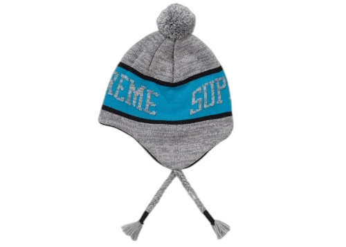 Supreme Heathered Earflip Beanie Grey