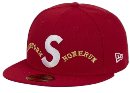 Supreme Homerun S Logo New Era 59Fifty Hat Red