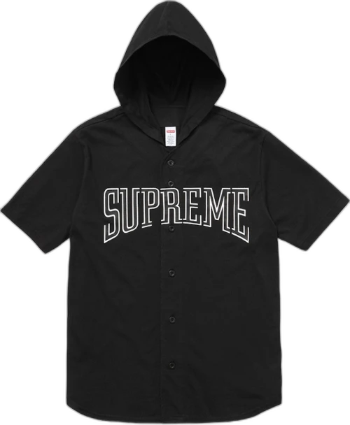 Supreme Hooded Baseball Top Black