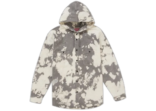 Supreme Hooded Denim Shirt Bleached