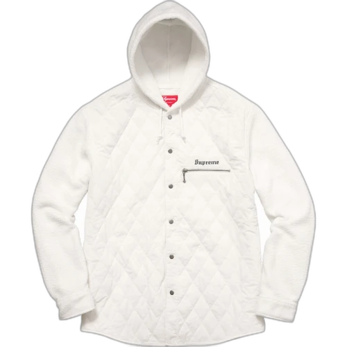 Supreme Hooded Fleece Nylon Shirt White