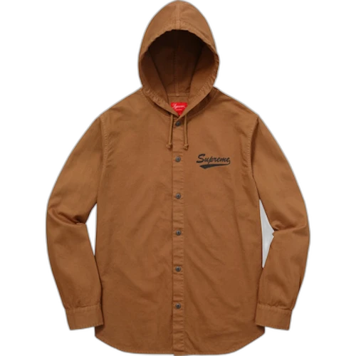 Supreme Hooded Shirt Brown