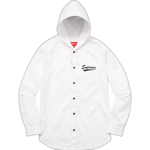 Supreme Hooded Shirt White