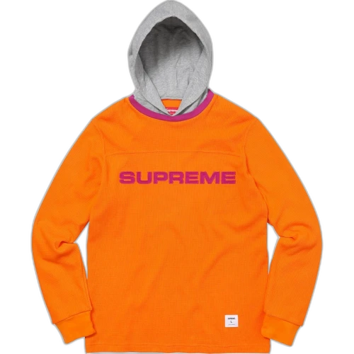 Supreme Hooded Waffle Ringer Orange
