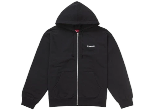 Supreme IDGAF Zip Up Hooded Sweatshirt Black