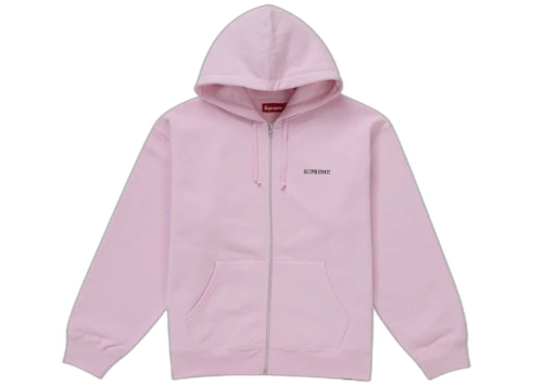 Supreme IDGAF Zip Up Hooded Sweatshirt Pink