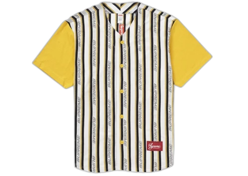 Supreme Jacquard Logo Baseball Jersey White