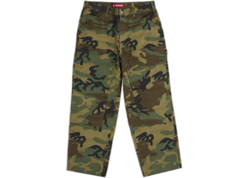 Supreme Jacquard Logos Double Knee Denim Painter Jean Woodland Camo