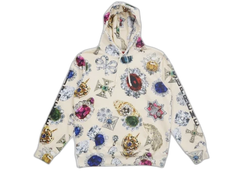 Supreme Jewels Hooded Sweatshirt Cream