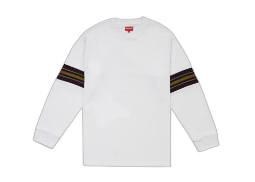 Supreme Knit Panel Stripe LS Top White